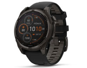 fenix 8 - 47 mm, Solar Sapphire - Carbon Grey with Black band