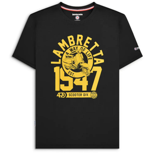 Lambretta Mens 1947 Short Sleeve Crew Neck T-Shirt - M / Black/Gold