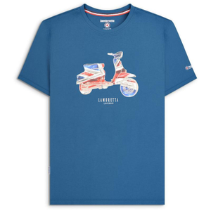 Lambretta Mens Scooter Flag Short Sleeve Crew Neck T-Shirt - 3XL / Dark Blue