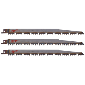 Milwaukee 48001077 Sawzall 3 Piece Reciprocating Saw Blades 240mm x 4TPI