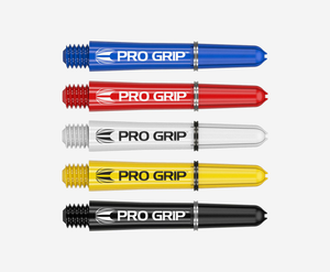 Pro Grip Medium Dart Shafts - Black, White, and Blue (3 Sets)