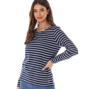Crew Clothing Womens Breton Long Sleeve Top White/Navy