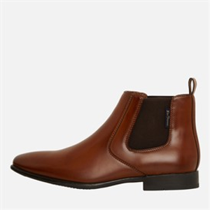 Ben Sherman Mens Durham Chelsea Boots Tan Burnish