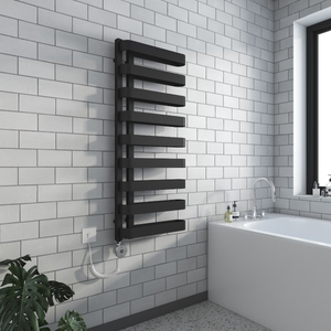 Electric Luxe Towel Radiator - Black - 1300