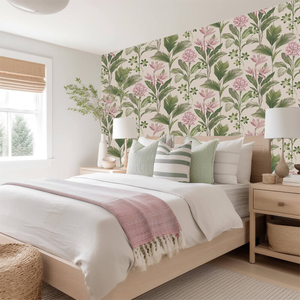 Belgravia Decor Oliana Floral Green/Pink Wallpaper - 8495