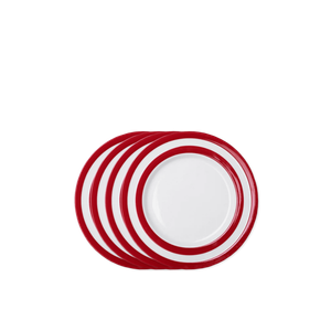 Set of 4 Cornish Red Side Plates 18cm (Seconds)