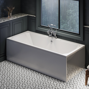 Milano Richmond - 1800mm x 800mm Traditional Double Ended Standard Bath - with Premium Side Panel