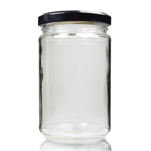 314ml Clear Glass Preserve Jar With Twist-Off Lid - Gold (Button)