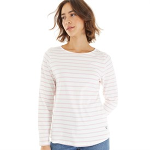 Crew Clothing Womens Breton Long Sleeve T-Shirt Wild Rose White