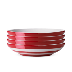 Set of 4 Cornish Red Pasta Bowls (Seconds)