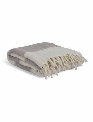 Leigh Throw Wide Stripe - Wool, Natural Stripe