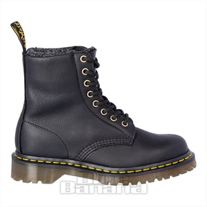 Dr Martens Pascal Collar Faux Fur Boots (Black)