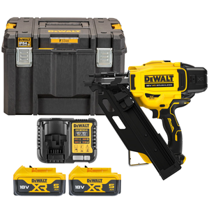DeWalt DCN930N 18V XR Cordless Brushless 90mm Framing Nailer With 2 x 5.0Ah Batteries, Charger & TSTAK Case