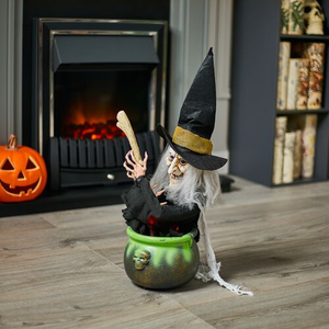 Scary Witch Stirring Cauldron