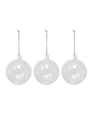 Whittington Christmas Baubles Set of 3 Clear