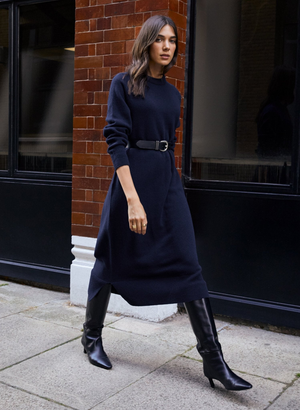 Moll Wool Blend Knitted Dress - UK 10 | EU 38 | US 06 / Classic Navy