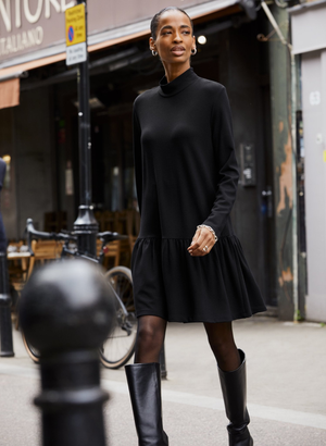 Justine Turtleneck Mini Dress - UK 10 | EU 36 | US 06 / Caviar Black