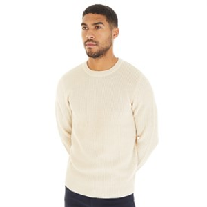 JACK & JONES Mens Dan Knit Crew Neck Jumper Oatmeal