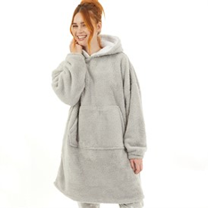 Board Angels Womens Oversized Blanket Hoodie Grey