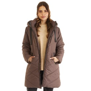 Board Angels Womens Chevron Puffer Coat Chocolate