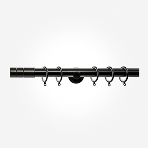 28mm Allure Signature Matt Black Barrel Curtain Pole