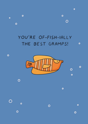 Scribbler Youâ€™re OfFISHially The Best Gramps Illustrated Fish Birthday Card