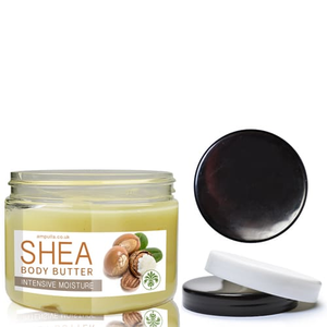 150ml Clear Plastic Body Butter Container With Screw Cap - Black