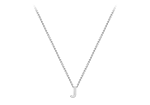 Soleil Collection 3.5mm x 5mm Initial Adjustable Necklace | 9K White Gold