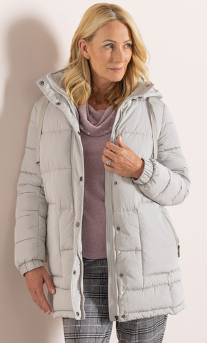 Anna Rose Puffer Jacket - Pale Grey