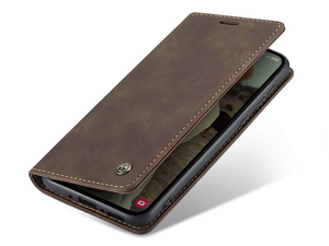 CaseMe Slim Synthetic Leather Wallet Case with Stand for Samsung Galaxy A55 - Chocolate
