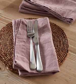 Vintage Rose 100% Linen Napkins - Set of 4