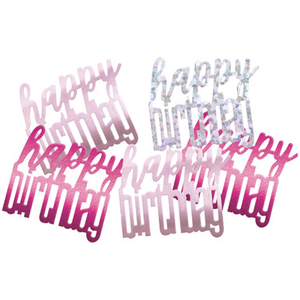 Pink Glitz Happy Birthday Confetti