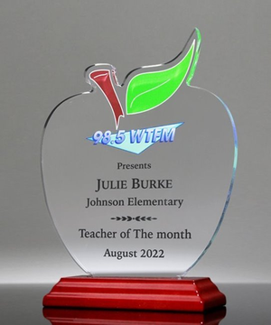 Acrylic Apple Trophy with Full Color Imprint
