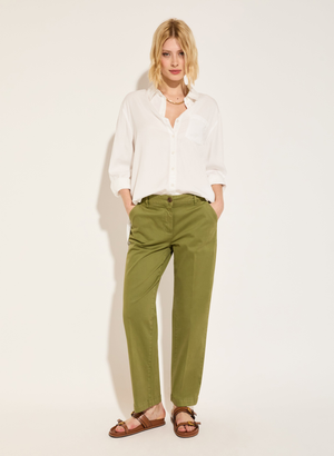 Linnea Organic Cotton Chinos - 10 (UK Size 10) / Light Olive