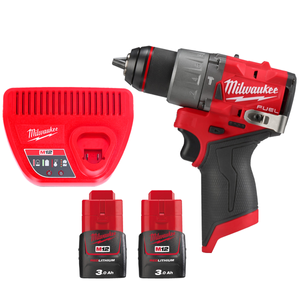 Milwaukee M12FPD2 12V Cordless FUEL New GEN Combi Drill With 2 x 3.0Ah Batteries & Charger