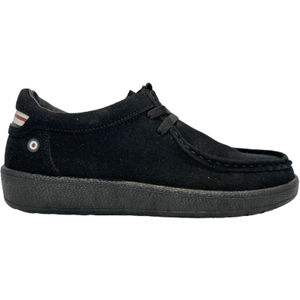 Lambretta Mens Presley Low Rise Lace Up Retro Suede Shoes - 10 UK / Black