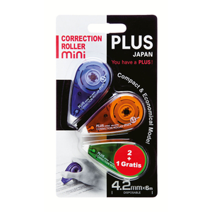PLUS Mini Correction Roller 6m x 4.2mm Pack of 3