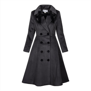 Bleeding Heart Button Up Pea Coat (Black)