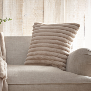 Appletree Morritz Faux Fur Filled Cushion 43cm x 43cm Natural