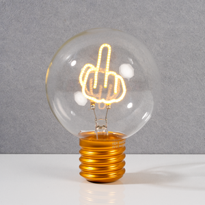 Rechargeable Round Neon Bulb Middle Finger