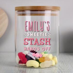 Personalised Sweetie Stash Glass Jar
