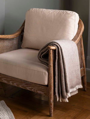 Leigh Throw Herringbone - Wool, Natural