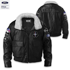 Leather Ford Mustang Men's Jacket Size Medium (38-40)