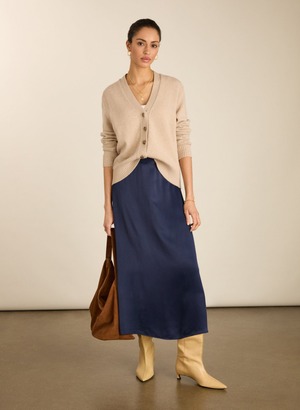 Doris Satin Slip Skirt - UK 10 | EU 36 | US 06 / Classic Navy