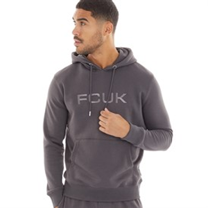 French Connection Mens Tonal Hoodie Coal