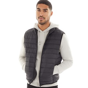 French Connection Mens Gilet Row 3 Funnel Superlight Jacket Black