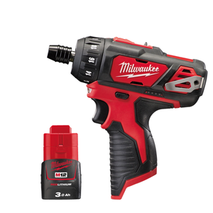 Milwaukee M12BD 12V Cordless Sub Compact Screwdriver With 1 x 3.0Ah Battery