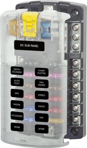 Blue Sea 5026 BS5026 Fuse Block ST Blade 12 Circuits