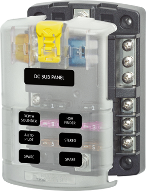 Blue Sea 5025 BS5025 Fuse Block ST Blade 6 Circuits