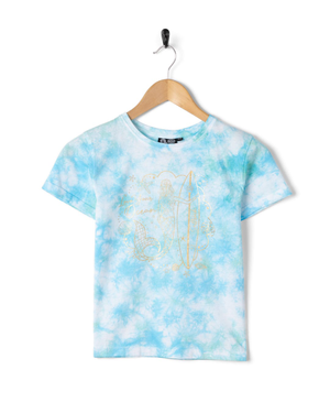 Mermaid Surf Kids T-Shirt in Turquoise/White